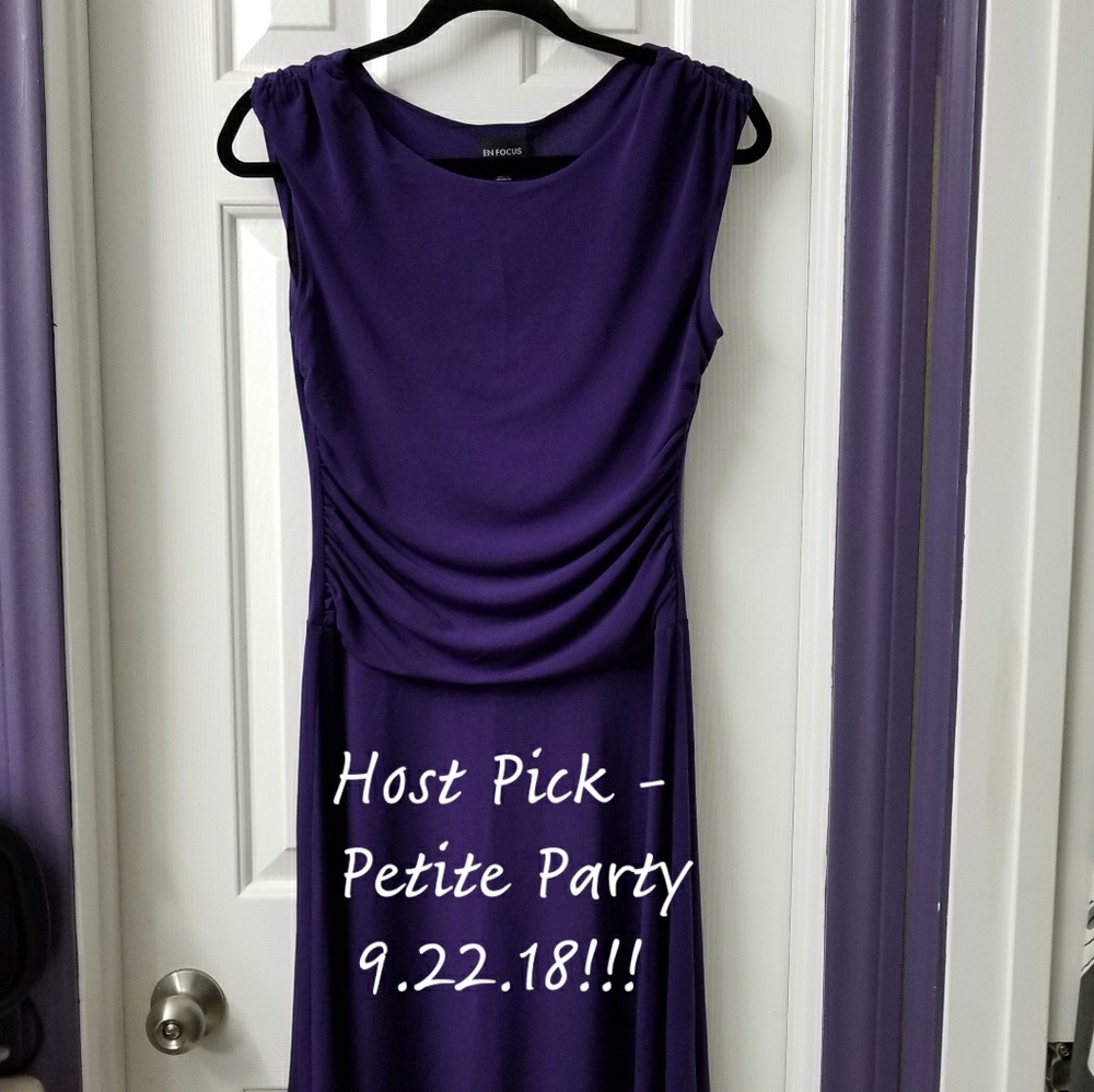 En Focus Purple Drape Dress